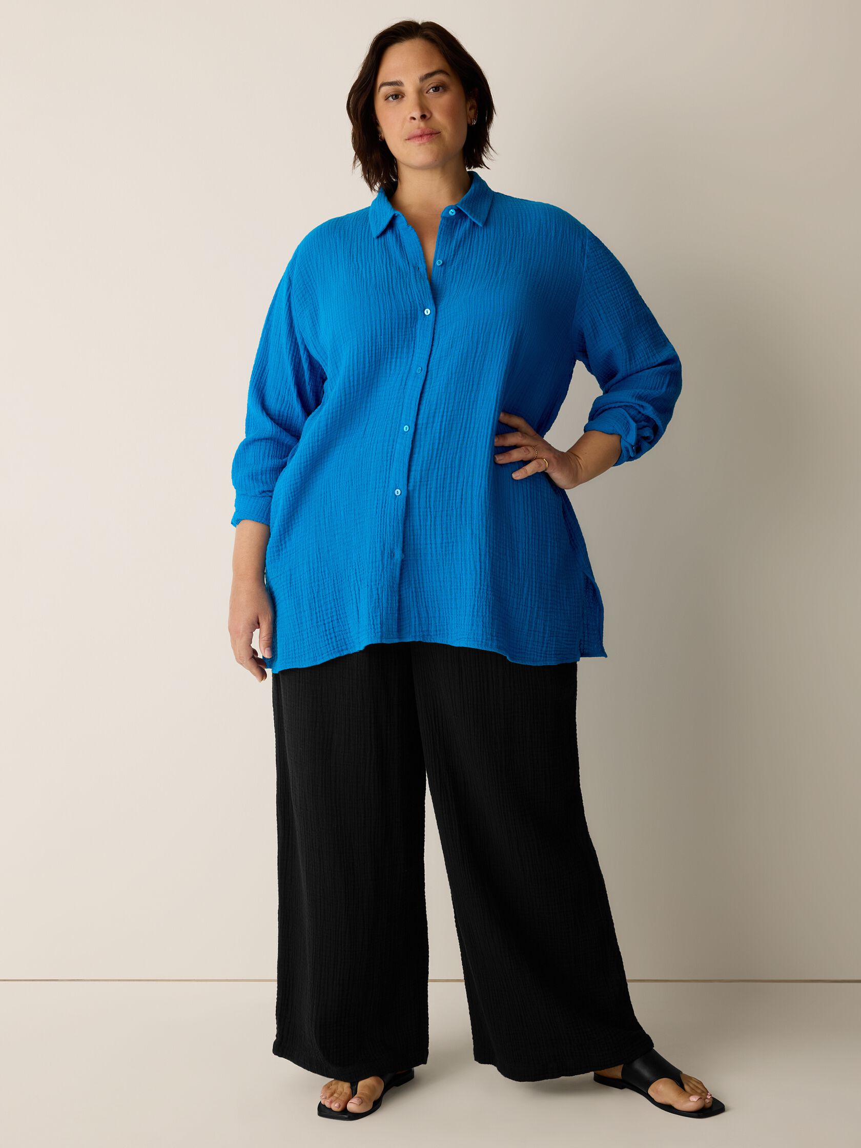 Organic Cotton Lofty Gauze Classic Collar Shirt