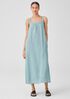 Puckered Organic Linen Square Neck Dress