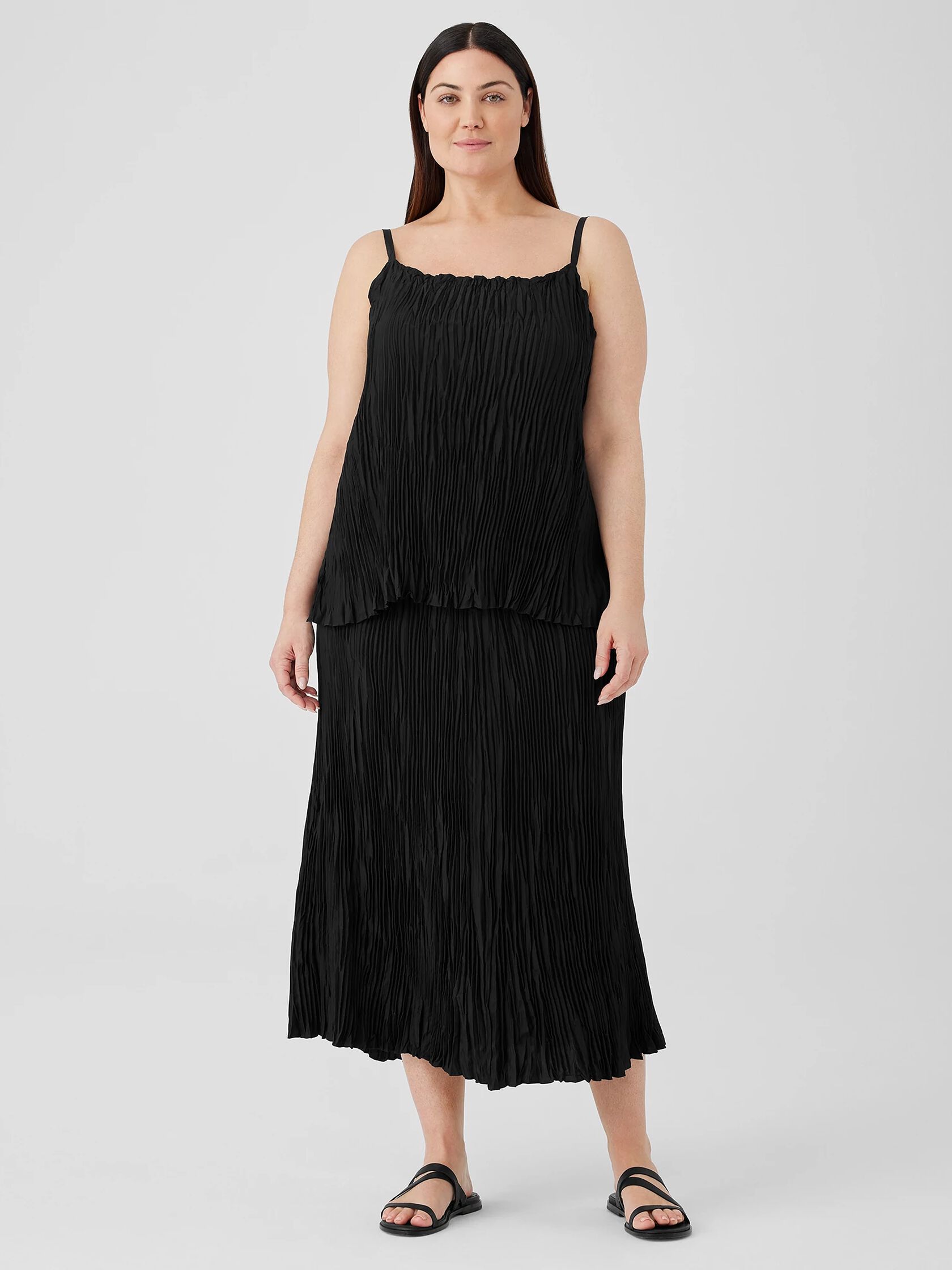 Crushed Silk Maxi Skirt