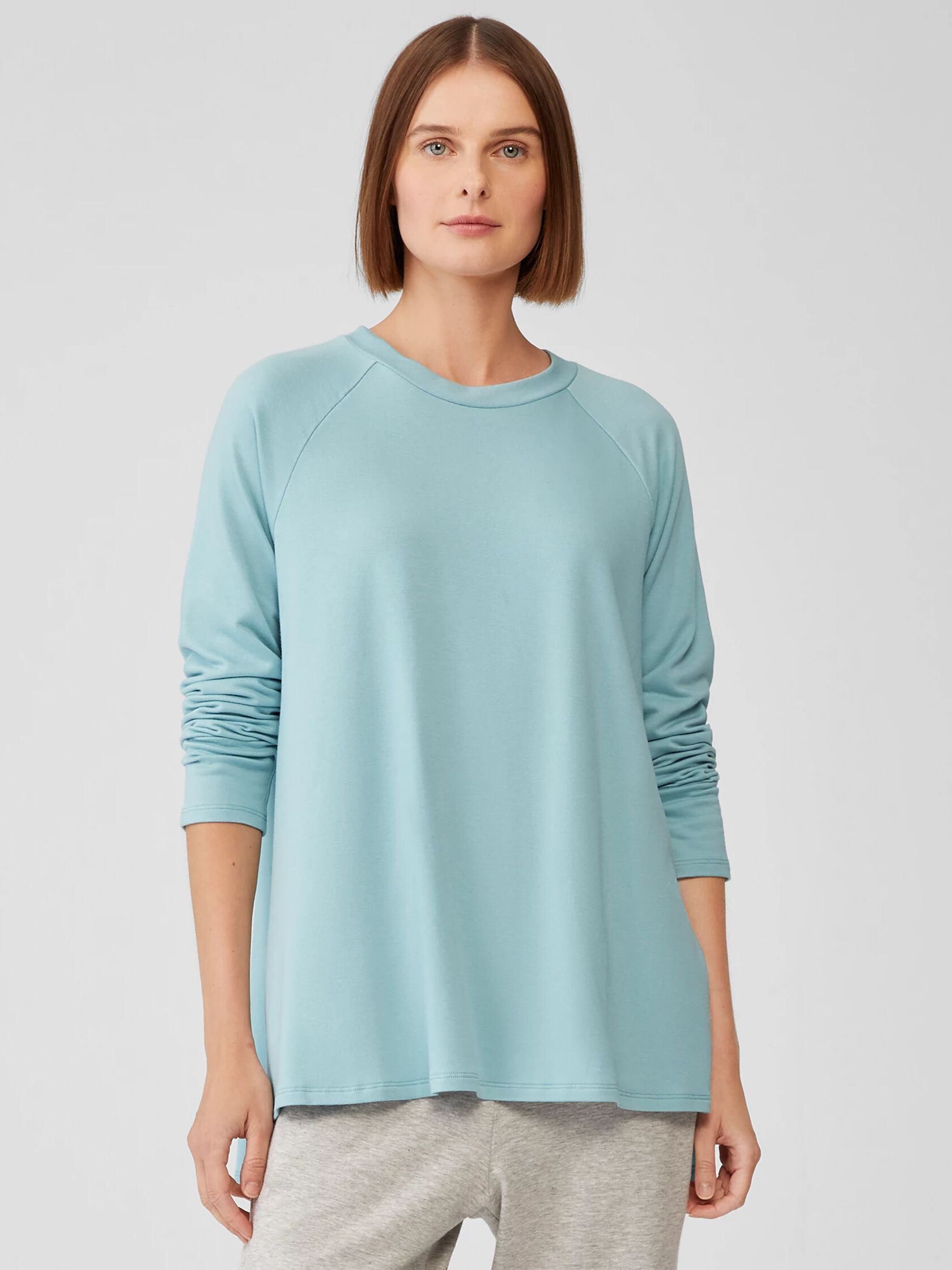 Cozy Brushed Terry Hug Raglan-Sleeve Top