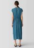 Woven Plissé Funnel Neck Dress