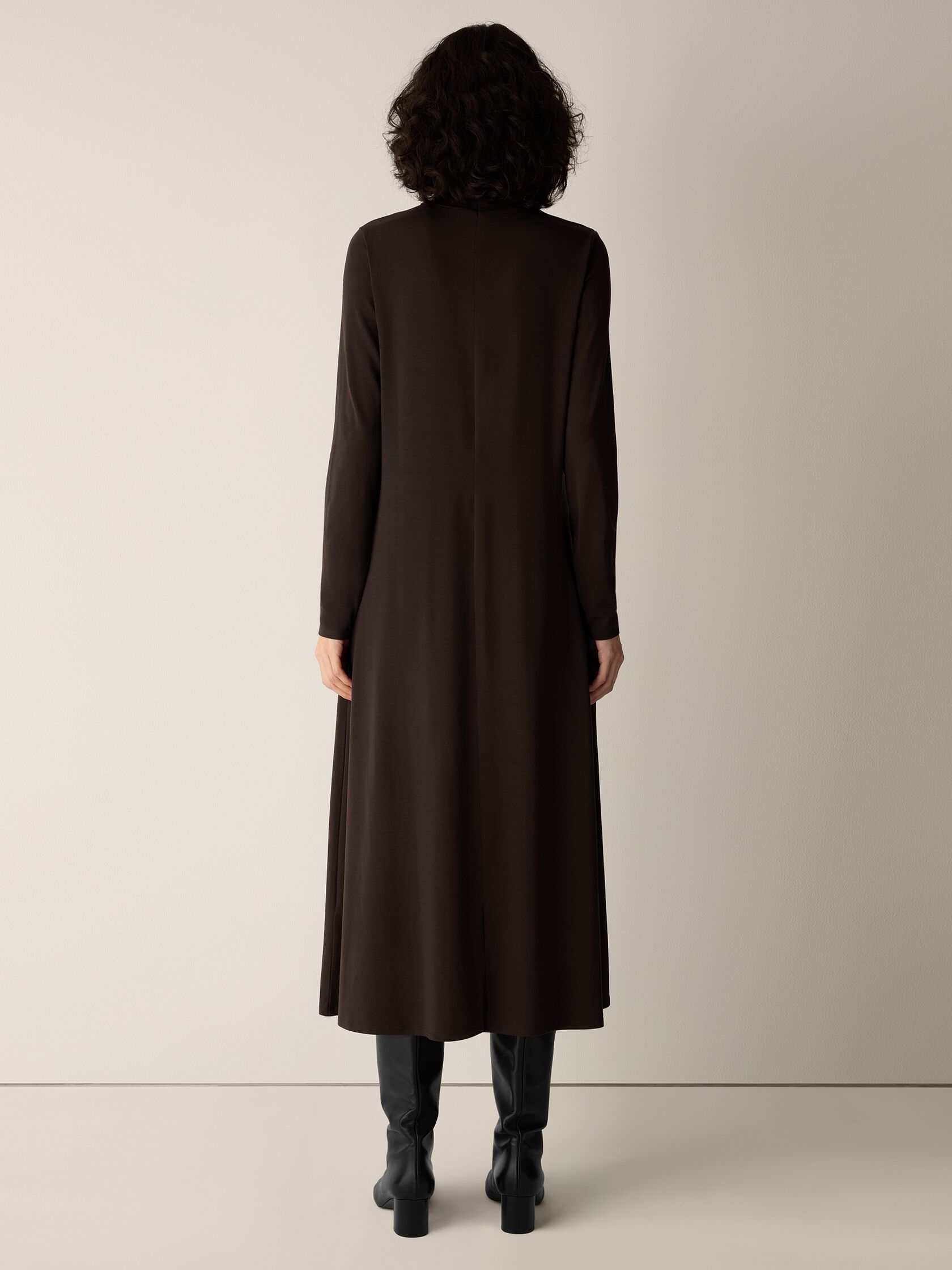 Stretch Jersey Knit Turtleneck Dress