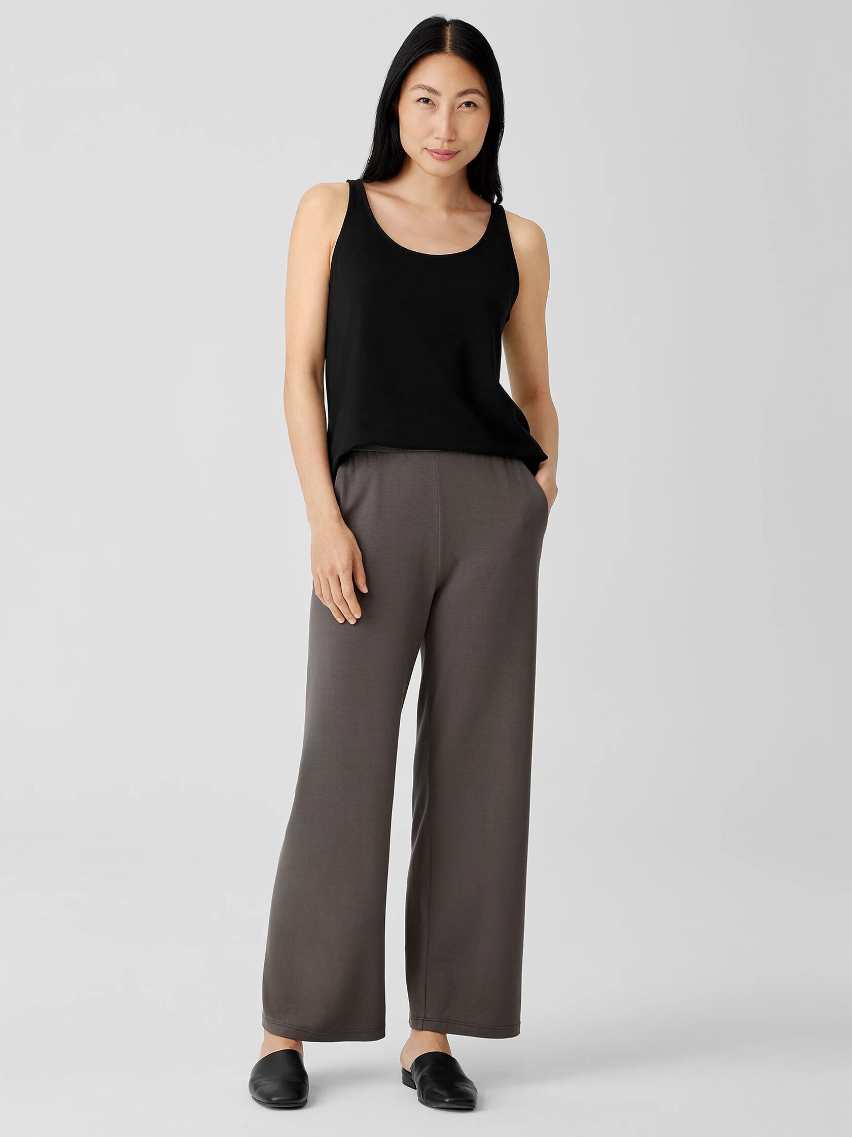 Stretch Jersey Knit Straight Pant