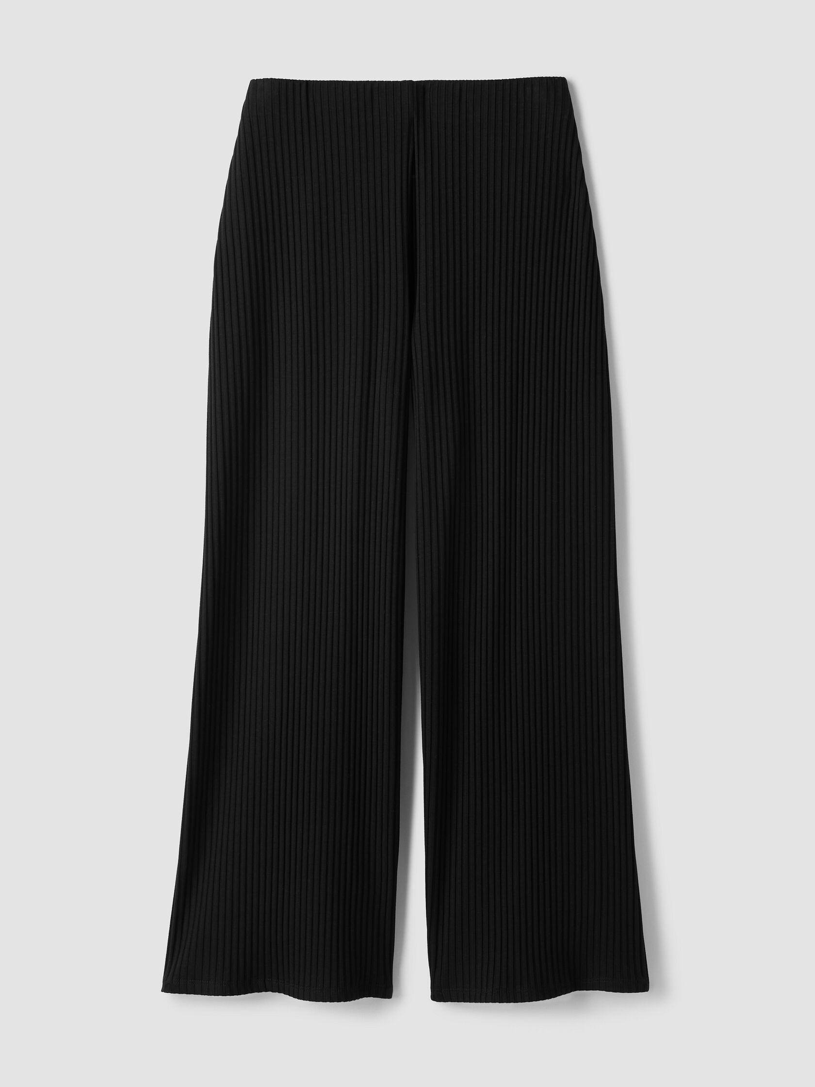 Textured Stretch Rib Wide-Leg Pant