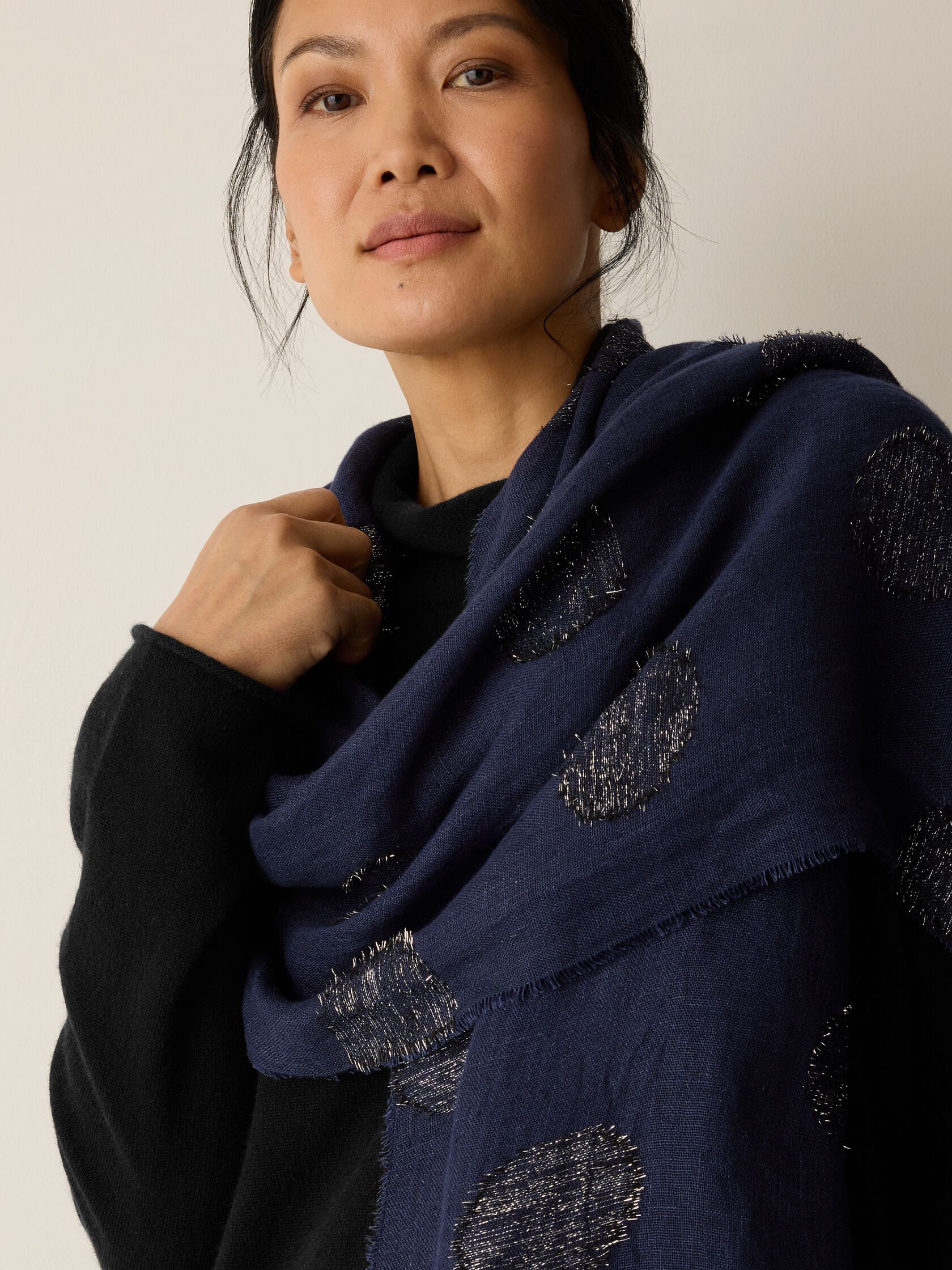 Linen Filcoupe Shimmer Scarf