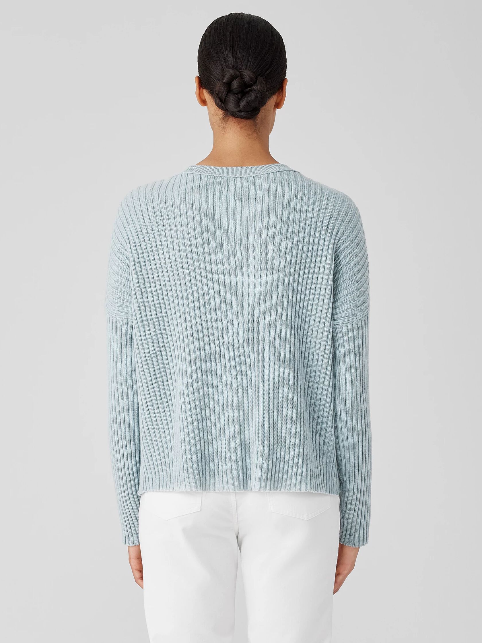 Cotton and Recycled Cashmere Crew Neck Box-Top