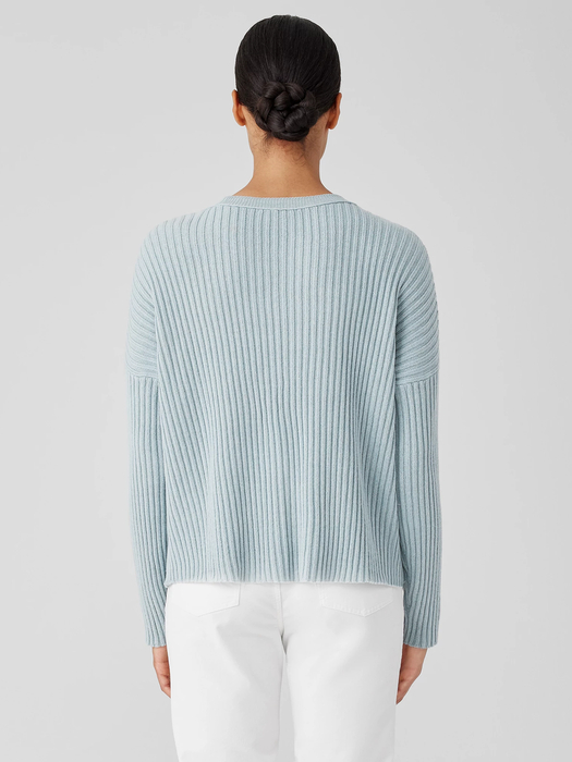 Cotton and Recycled Cashmere Crew Neck Box-Top
