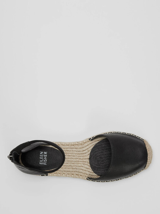 Lala Tumbled Leather Espadrille Flat