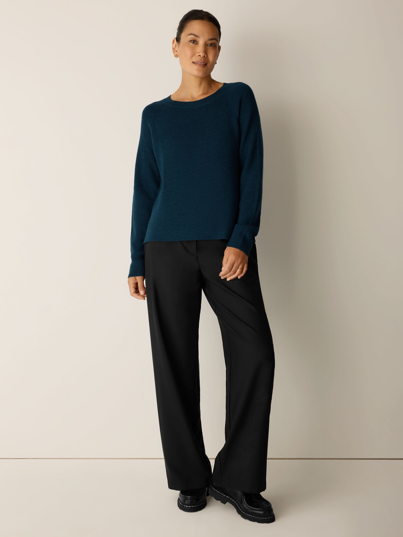 Merino Crew Neck Top in Regenerative Wool