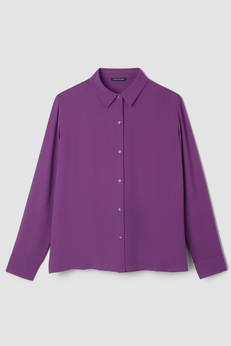 Silk Georgette Crepe Classic Collar Shirt Silk Georgette Crepe Classic Collar Shirt