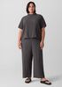 Woven Plissé Mock Neck Top