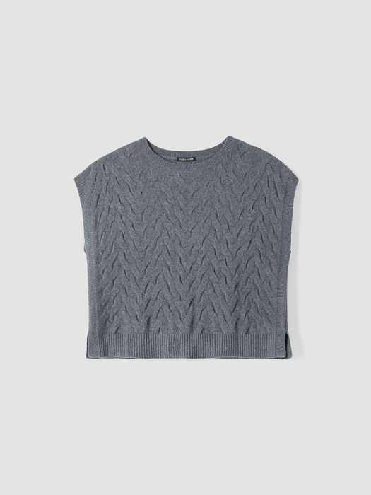 Cotton and Recycled Cashmere Square Top | EILEEN FISHER