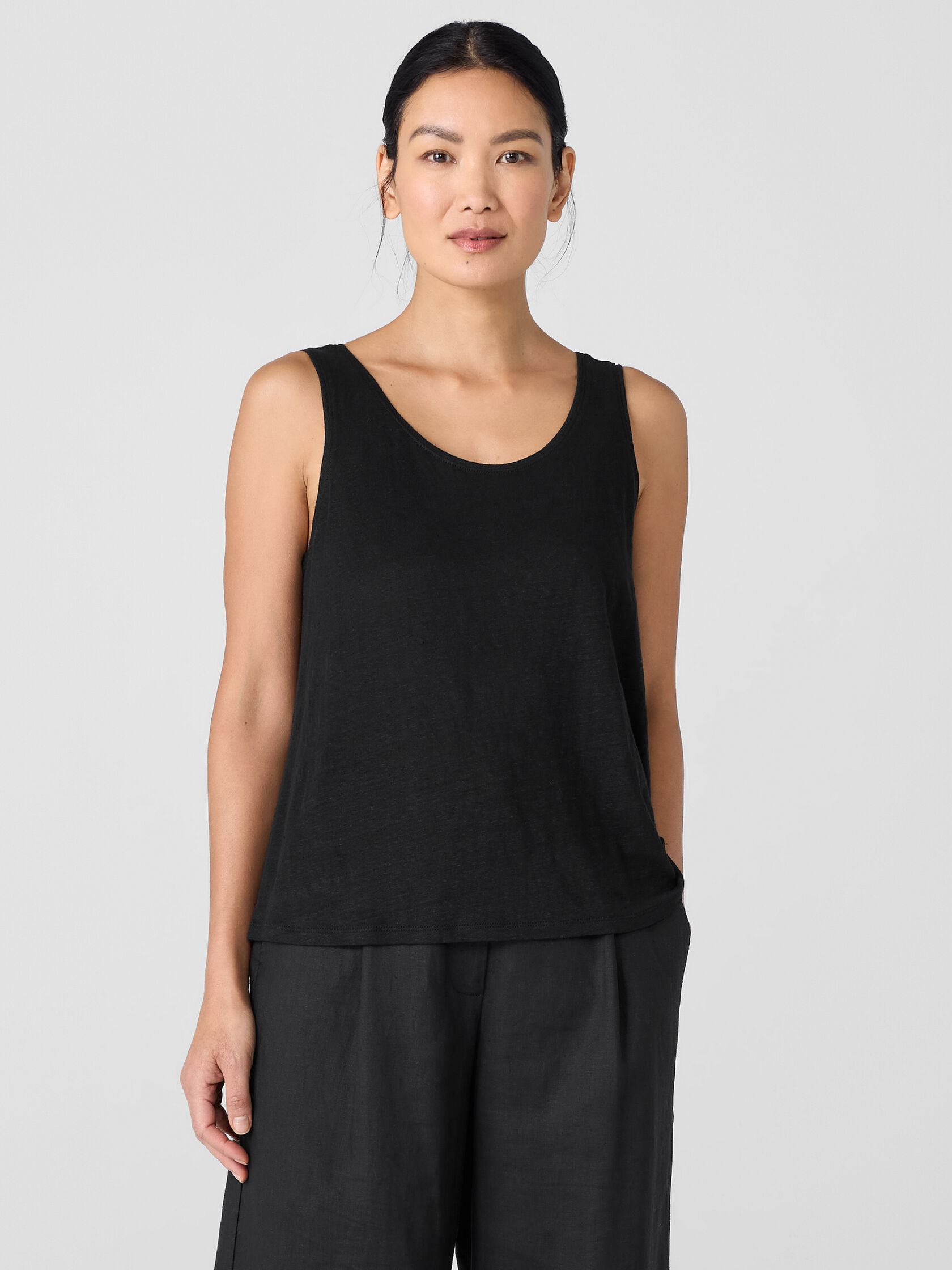 Organic Linen Jersey Scoop Neck Tank