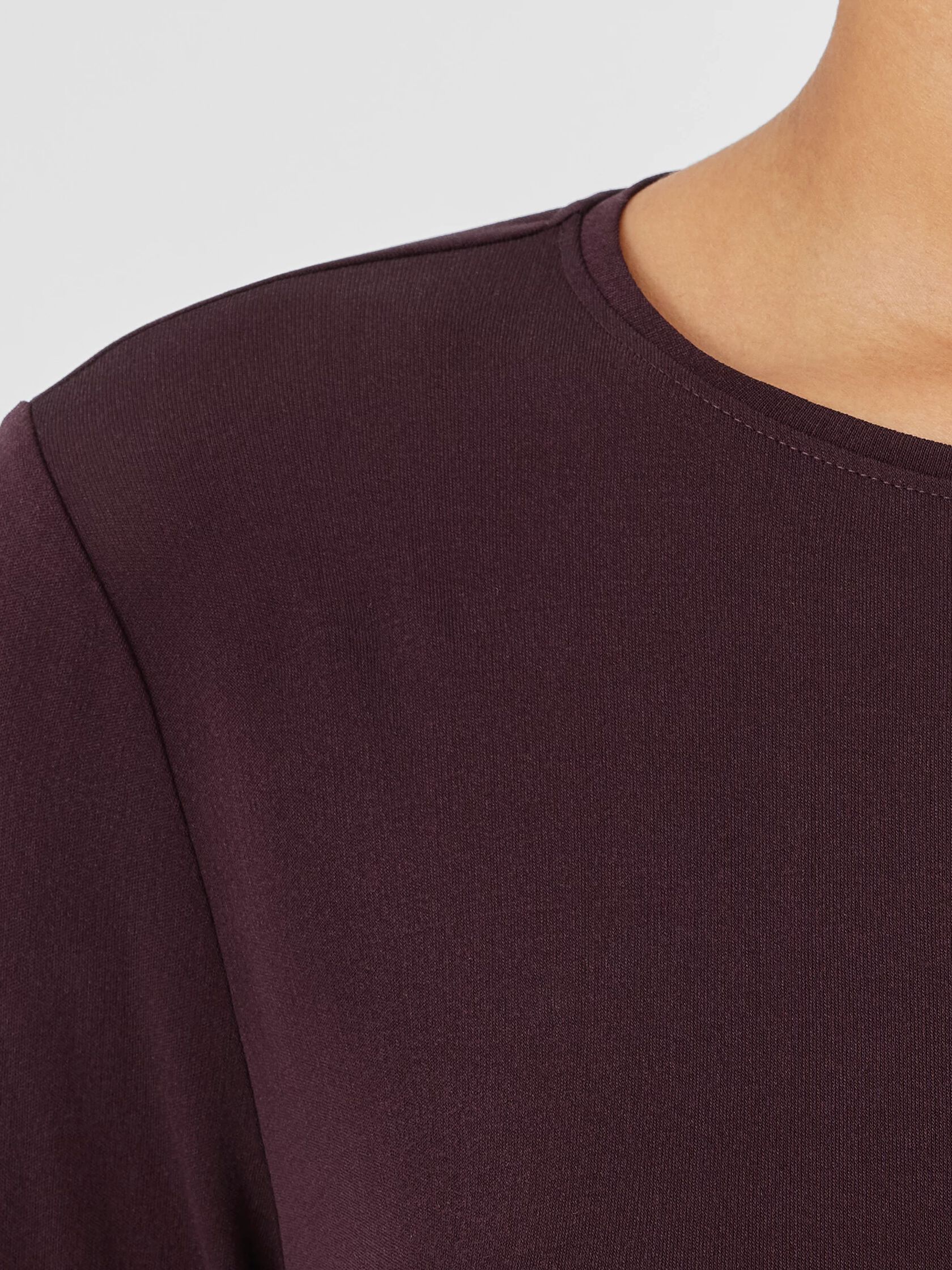 Stretch Silk Jersey Crew Neck Top