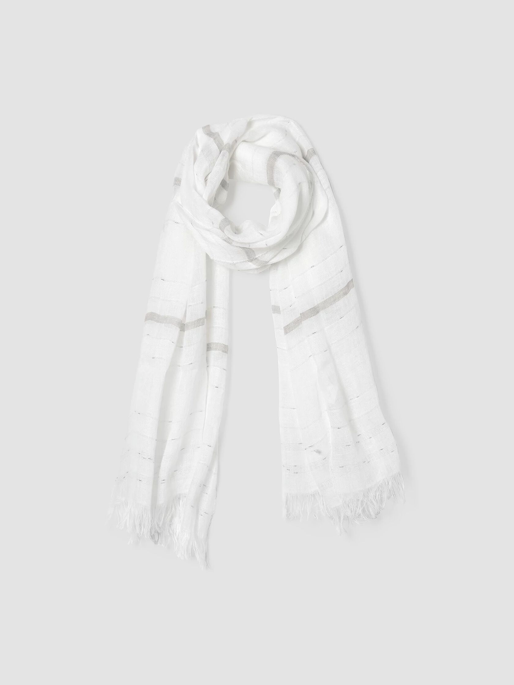 Striped Linen Shimmer Scarf