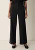 Cotton Stretch Denim Wide-Leg Trouser