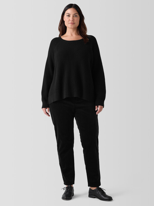 Cotton and Recycled Cashmere Thermal Crew Neck Top