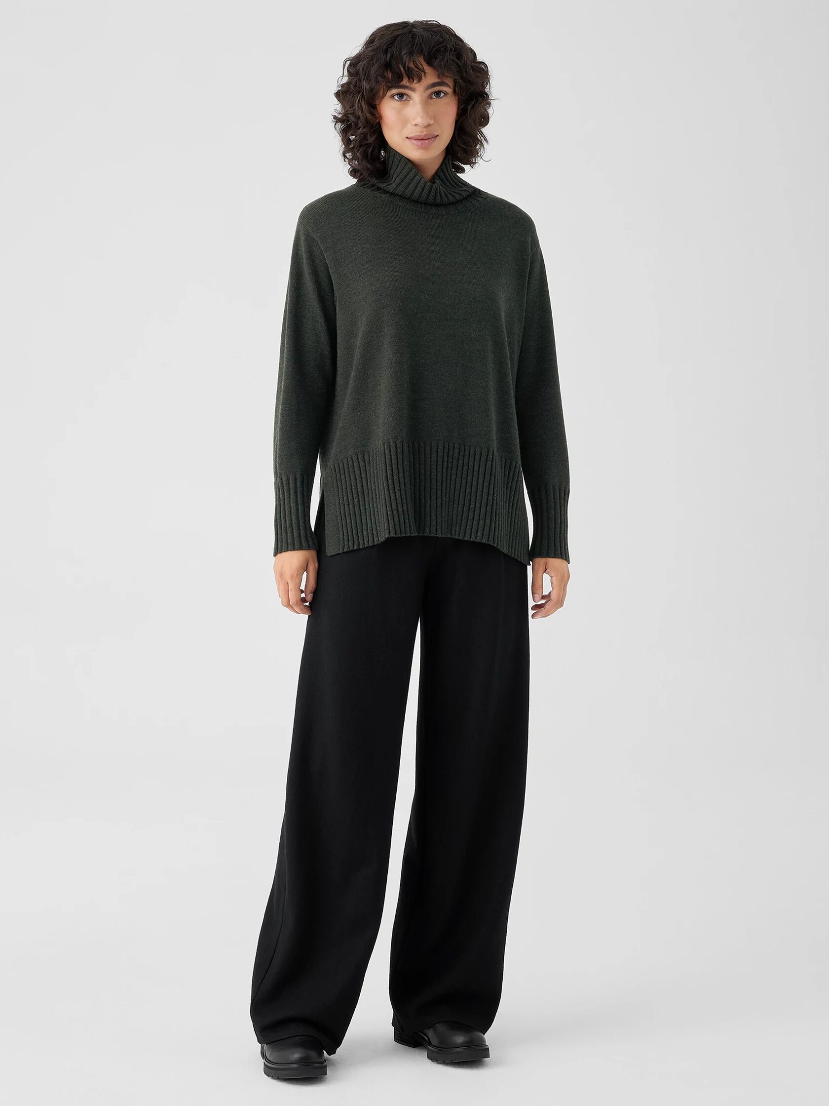 Merino Jersey Turtleneck in Regenerative Wool