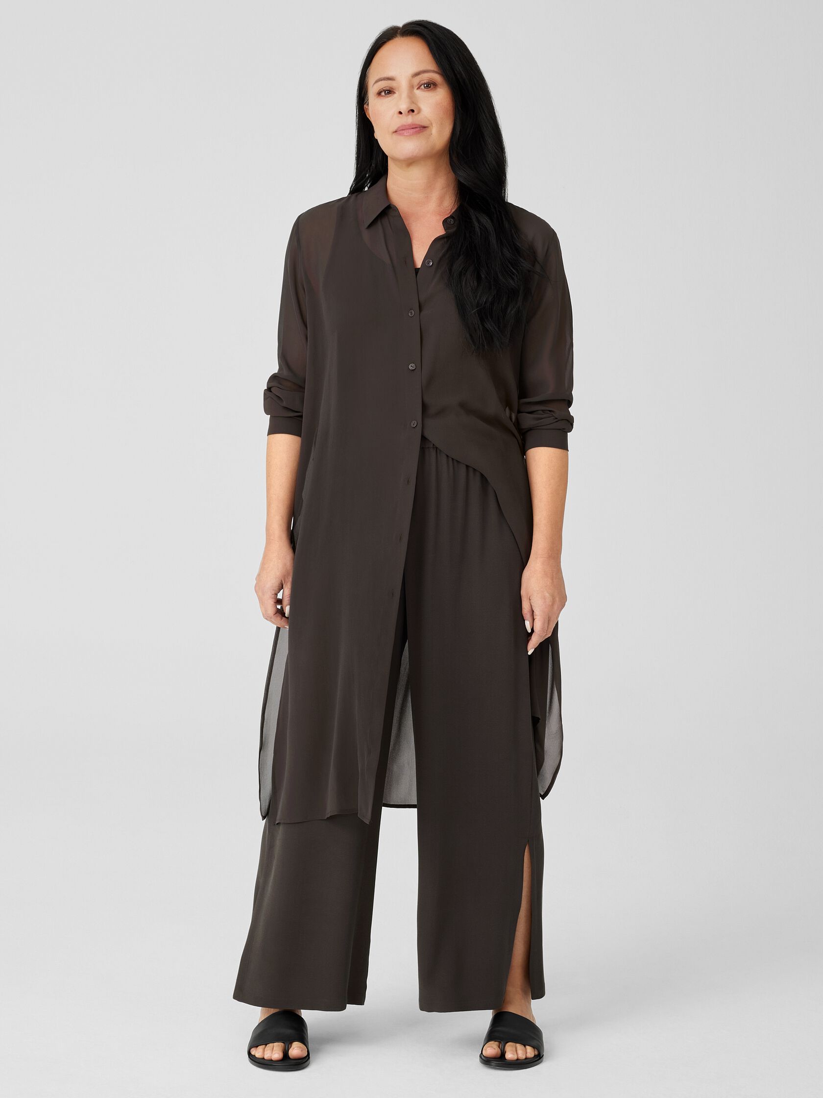 Silk Georgette Crepe Pant with Slits