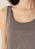 M&eacute;lange Sheer Cotton Blend Knit Scoop Neck Tank