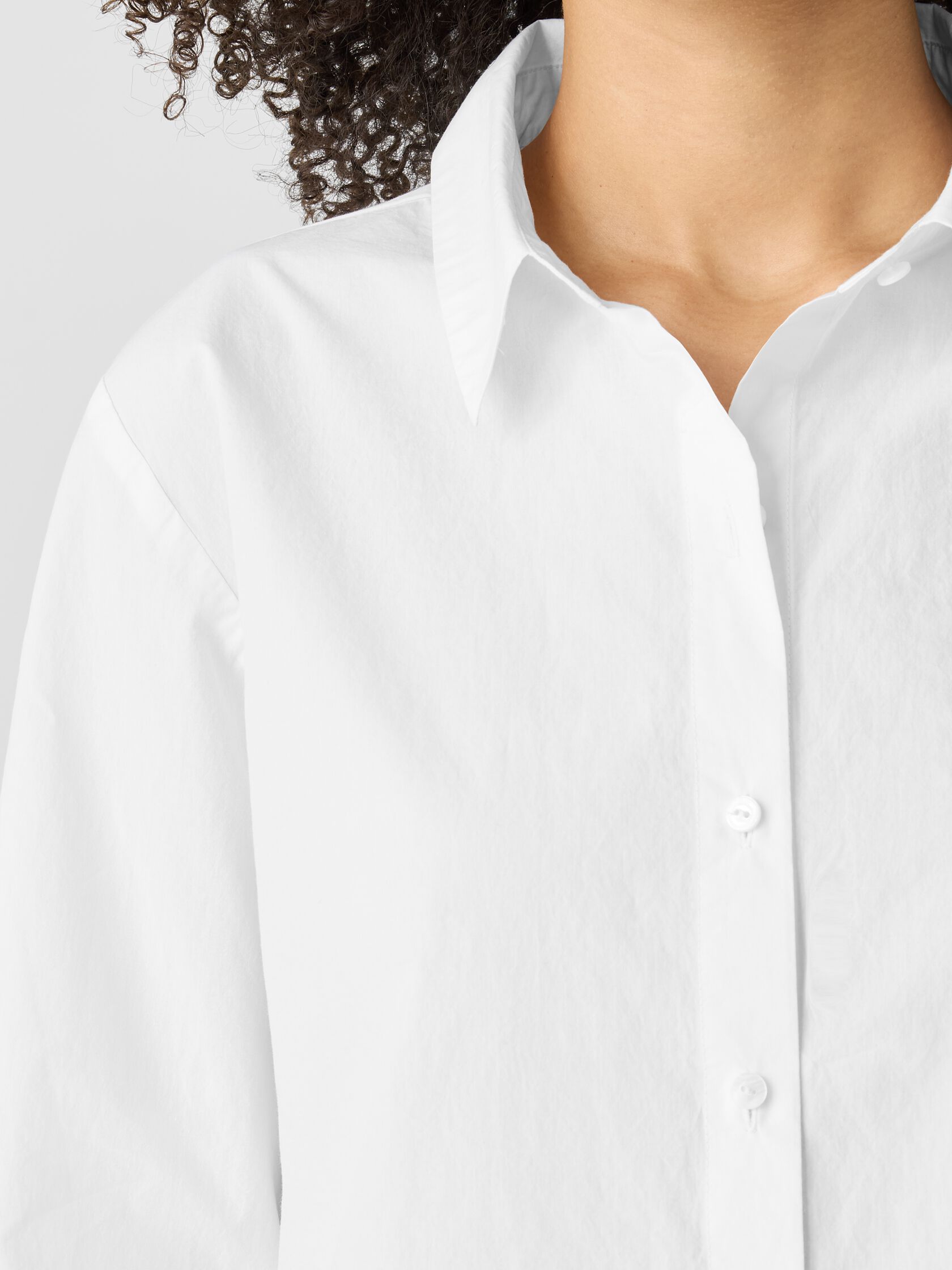 Washed Organic Cotton Poplin Classic Collar Short Shirt