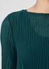 Crinkled Sheer Silk Georgette Bateau Neck Long Top