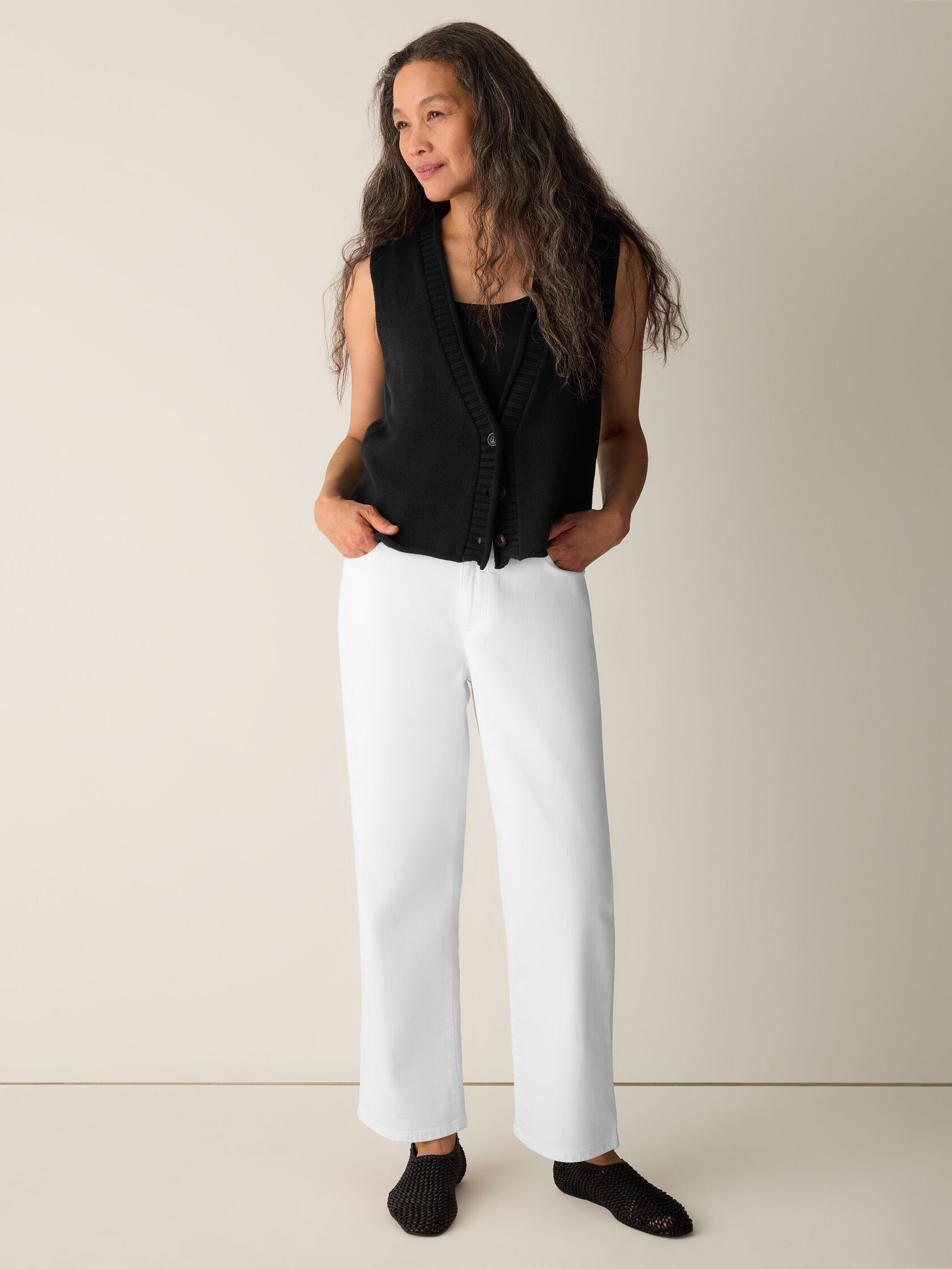 Peruvian Cotton Blend V-Neck Vest