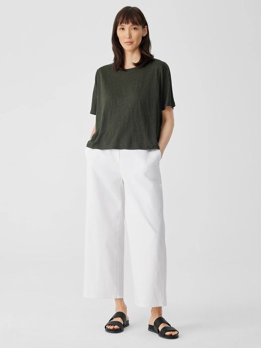 Organic Linen Jersey Round Neck Tee