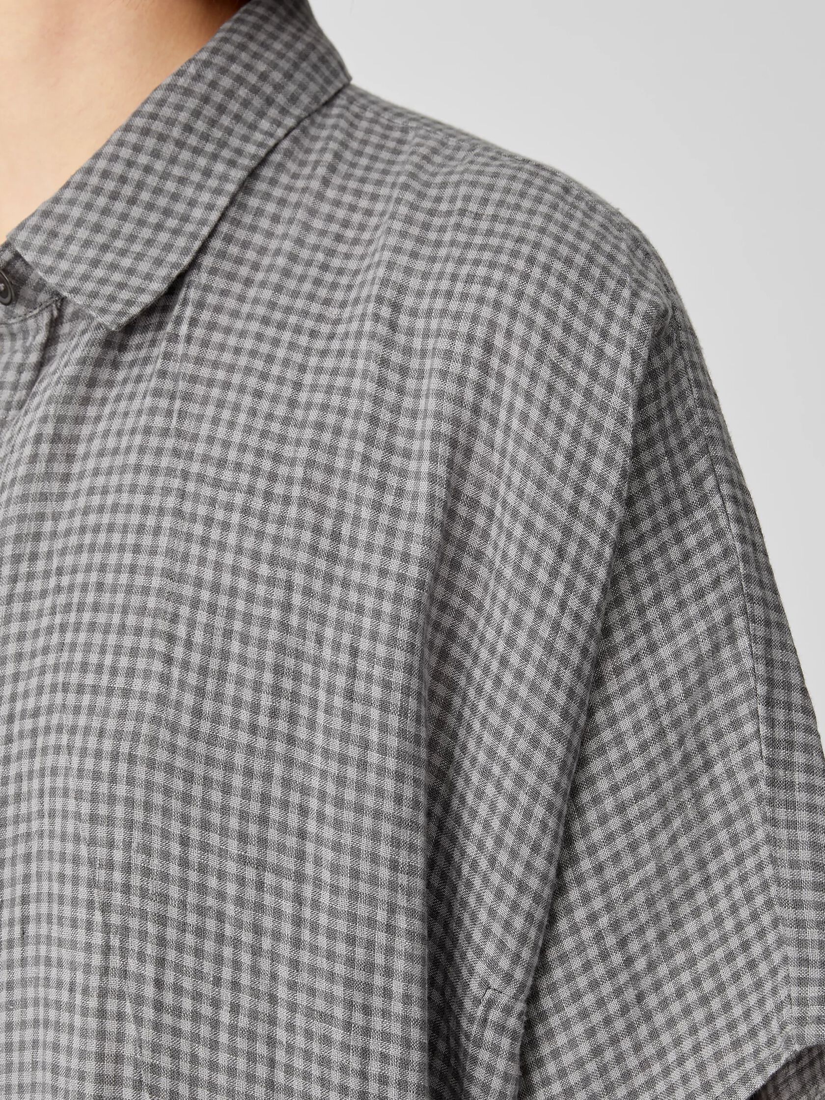 Puckered Organic Linen Shirtdress