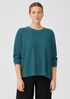 Linen Crepe Stretch Crew Neck Top