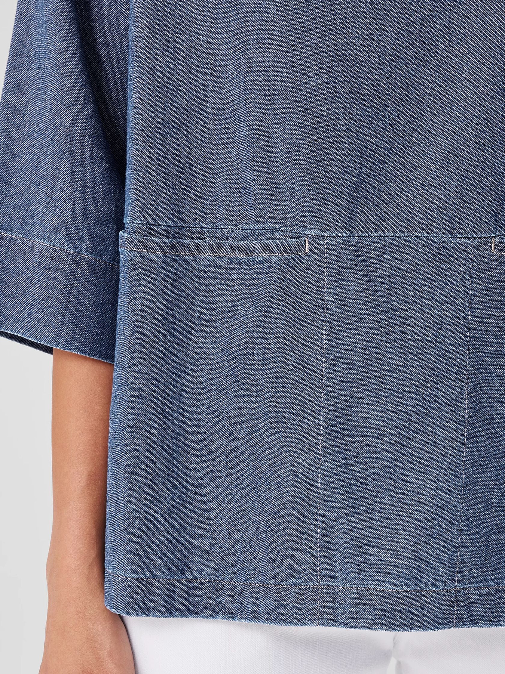 Airy Organic Cotton Twill Bateau Neck Top