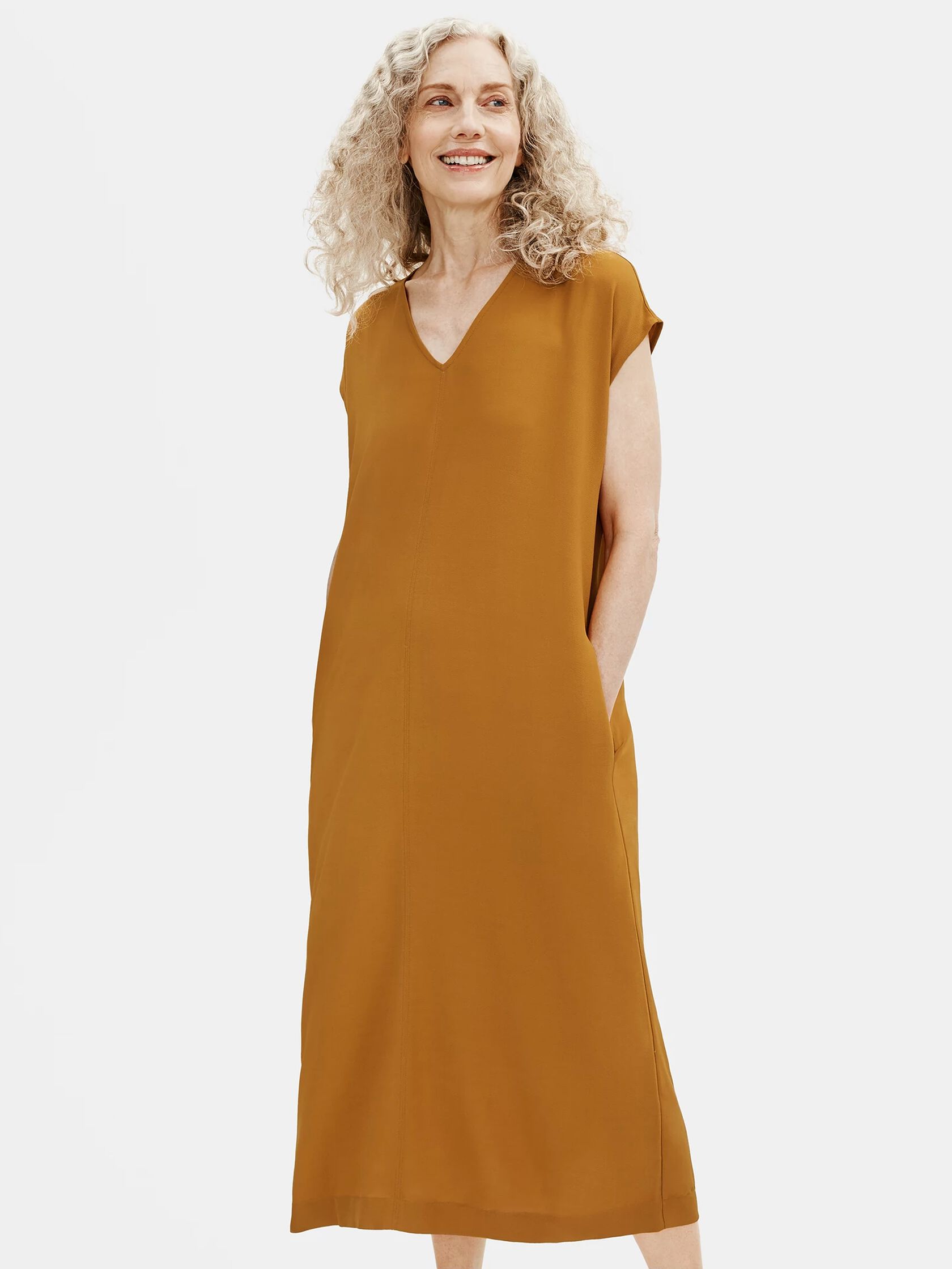 Textured Crepe Column Dress