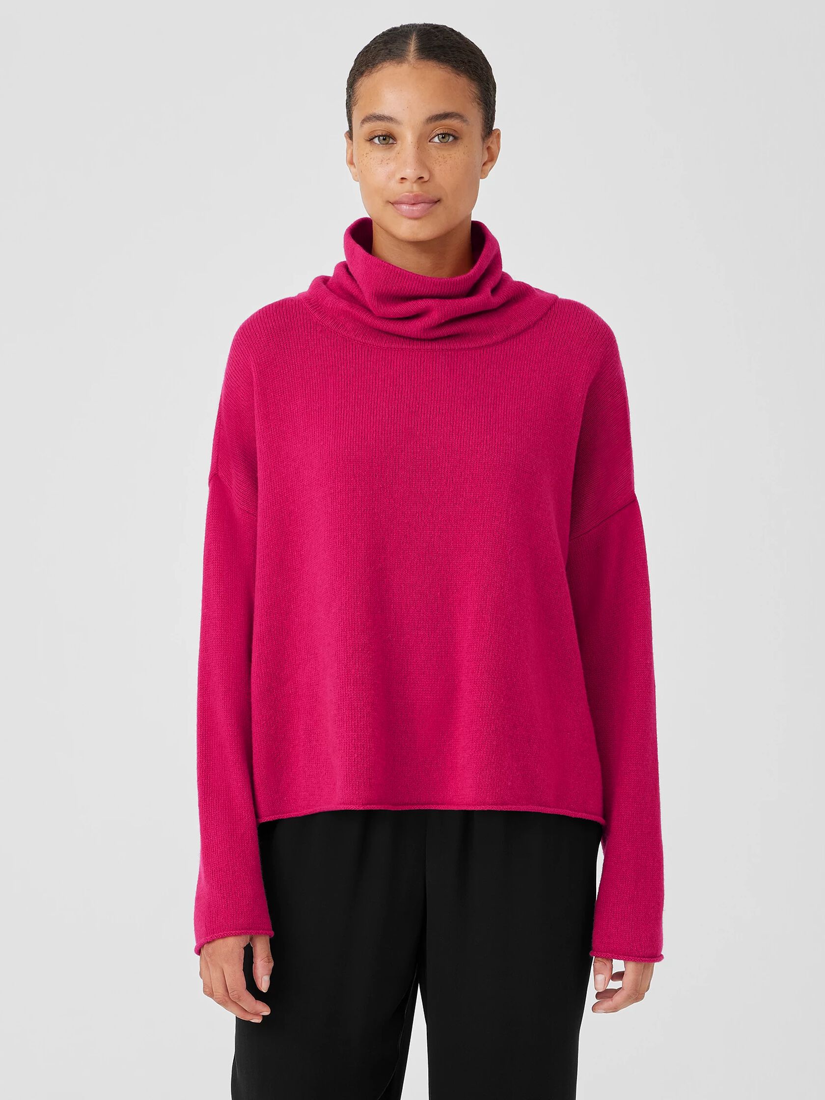 Cotton and Recycled Cashmere Turtleneck Box-Top
