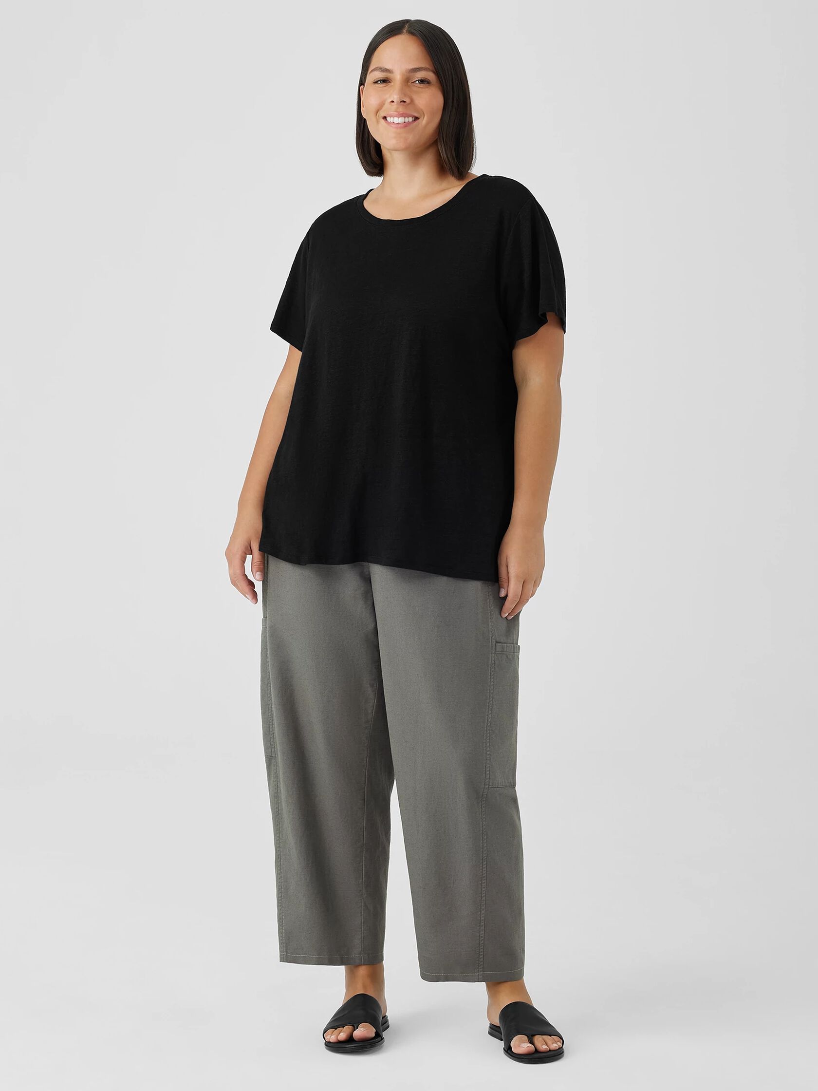 Organic Linen Jersey Crew Neck Tee