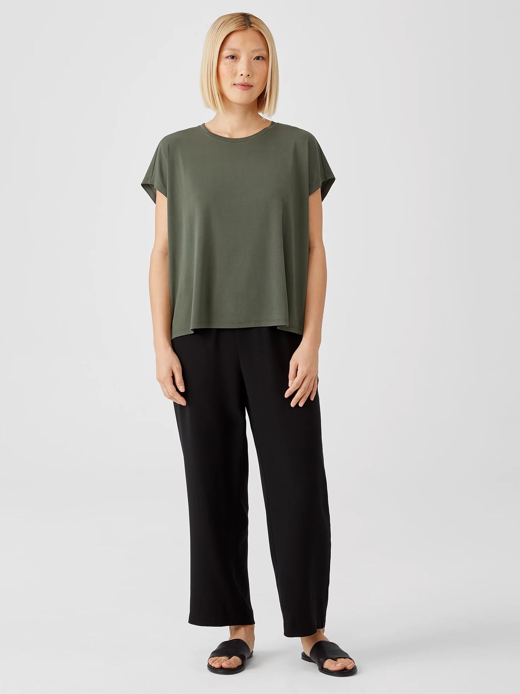 Stretch Silk Jersey Square Top