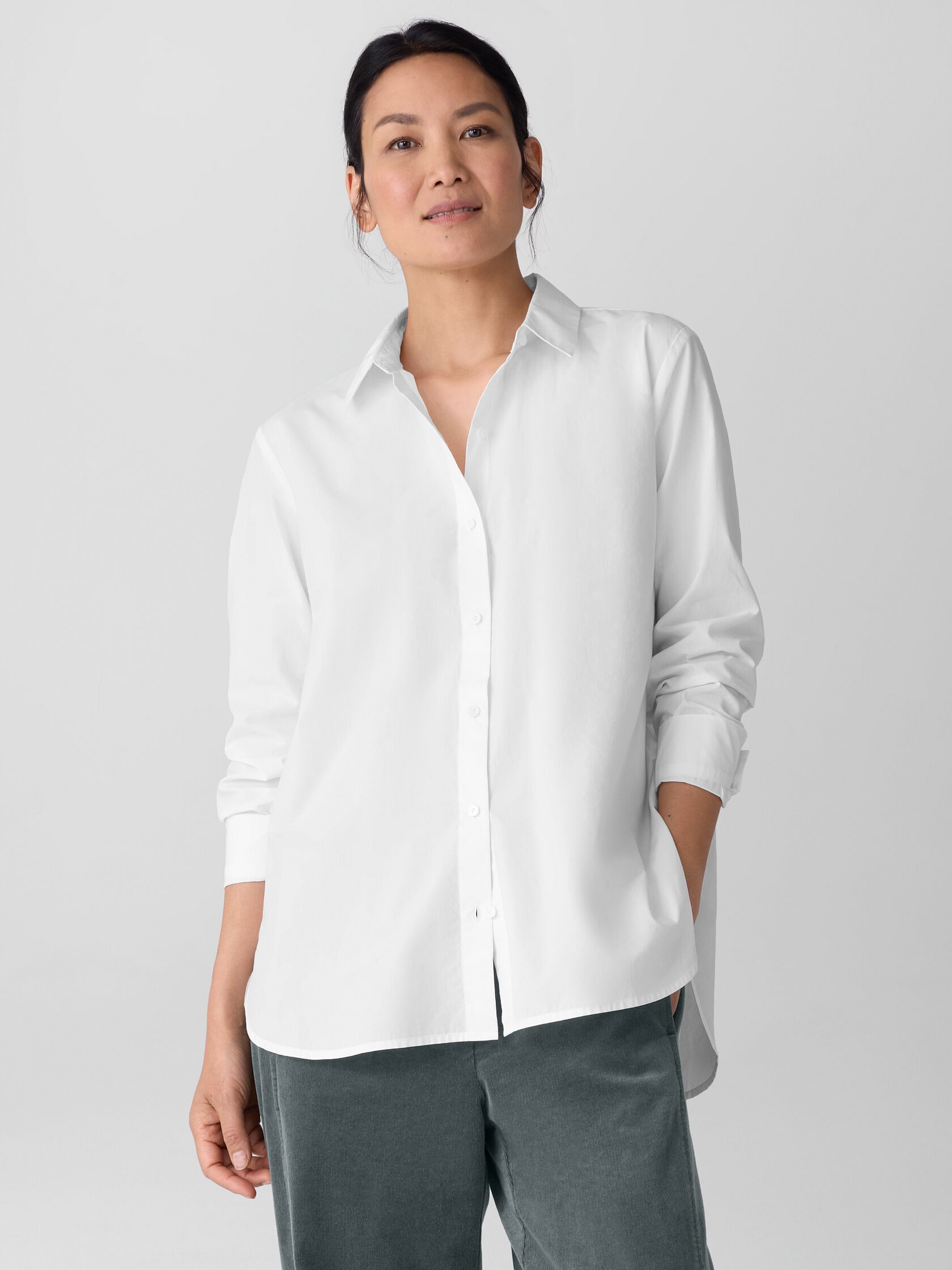 Organic Cotton Poplin Classic Collar Shirt