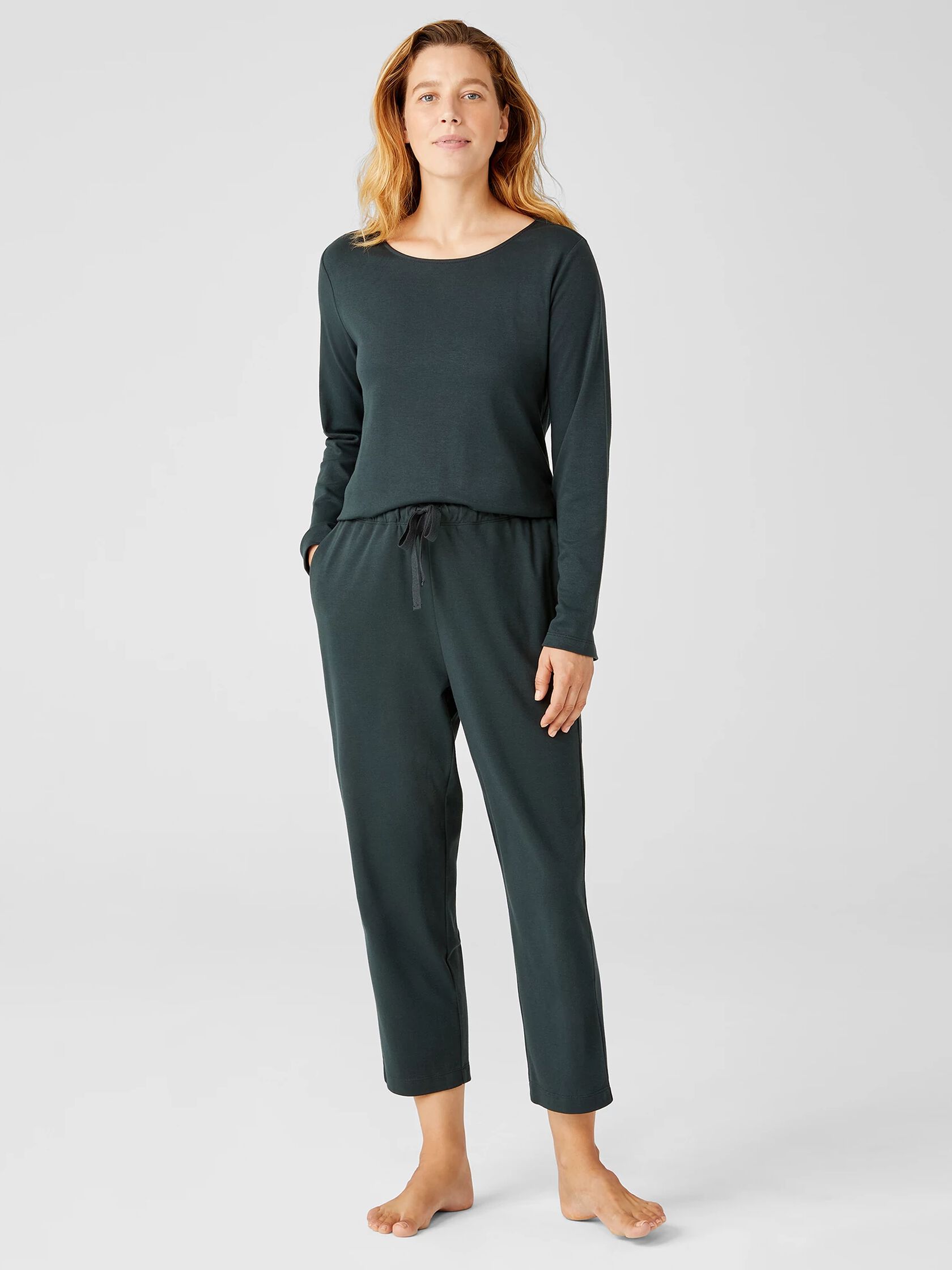 Cozy Organic Cotton Interlock Slouchy Pant