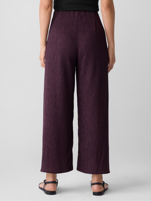 Woven Plissé Wide-Leg Pant