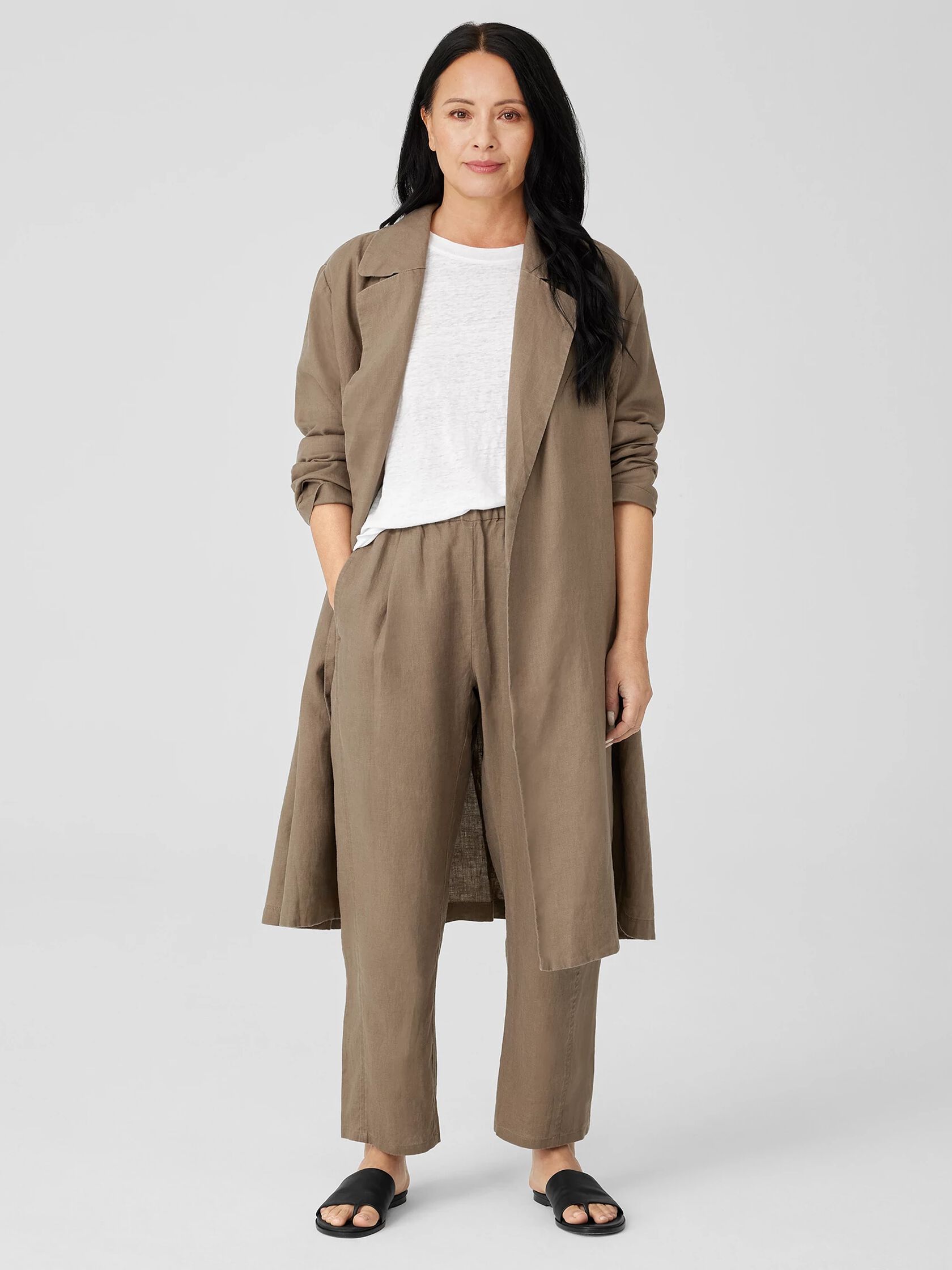 Organic Linen Trench Coat