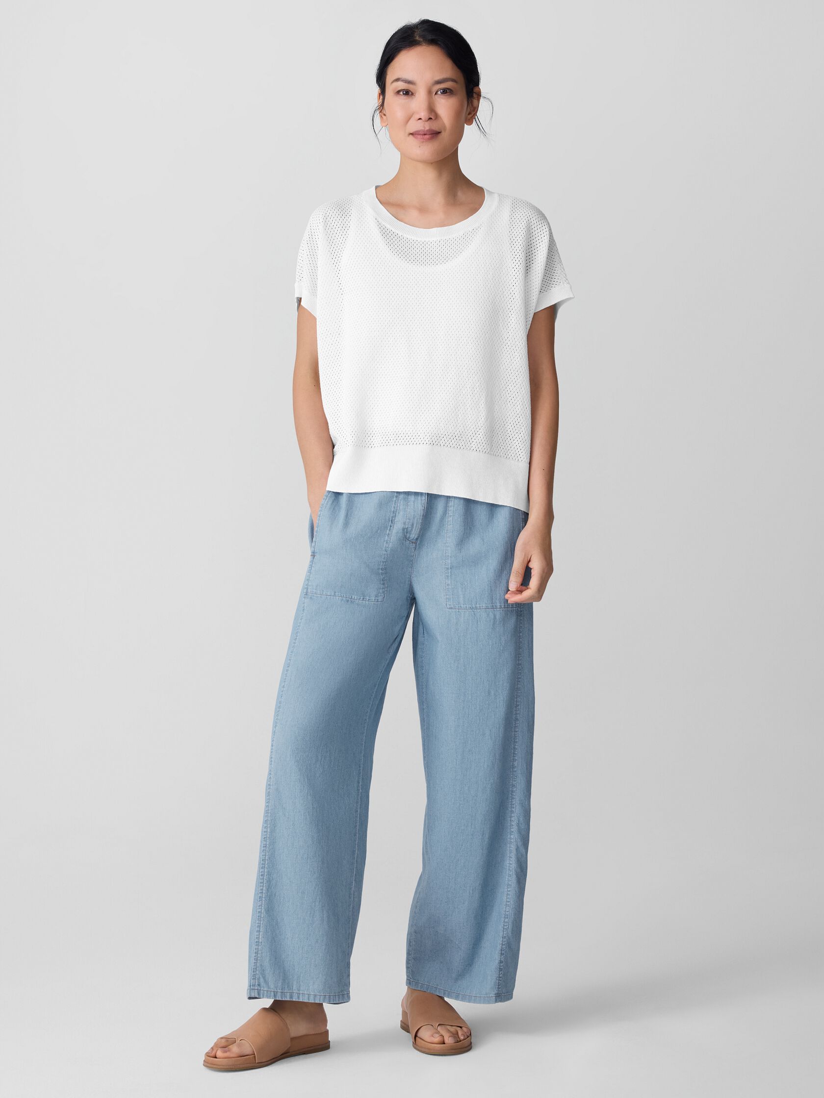 Organic Linen Cotton Crew Neck Top