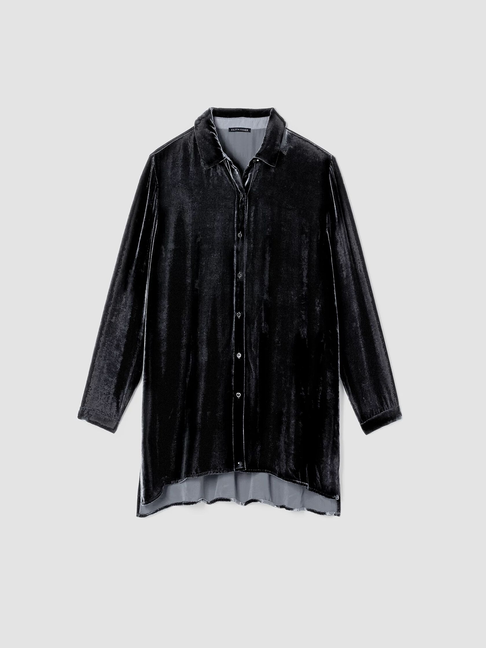 Velvet Classic Collar Long Shirt