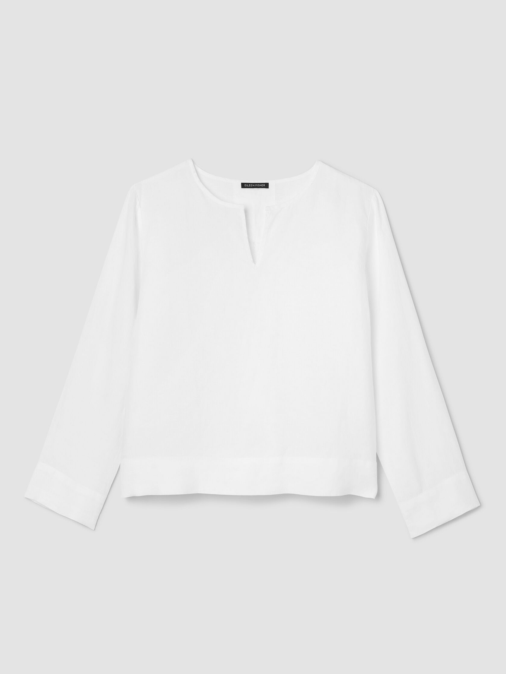 Organic Handkerchief Linen Split Neck Top