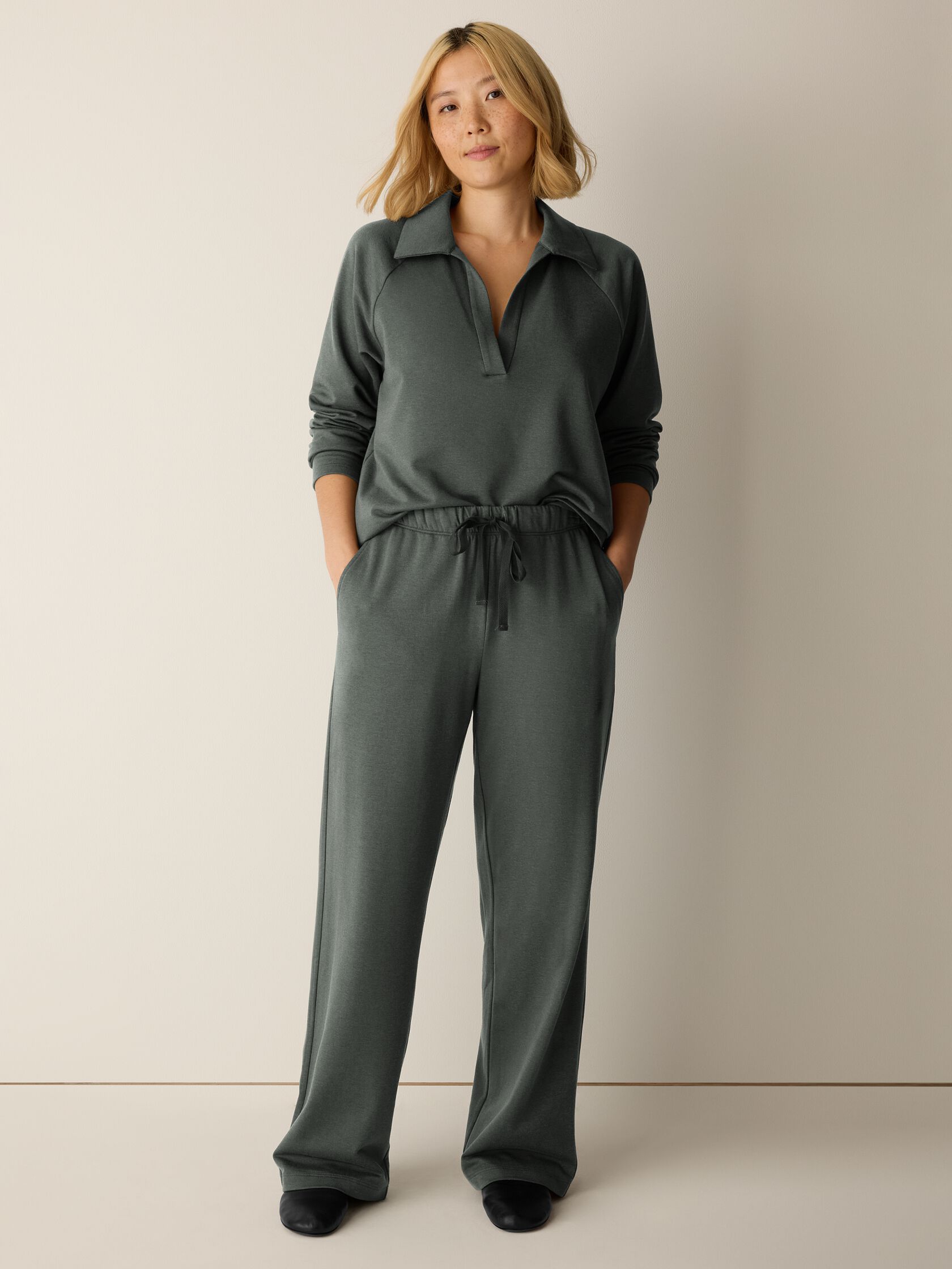 Cozy Brushed Terry Hug&nbsp;Straight Pant