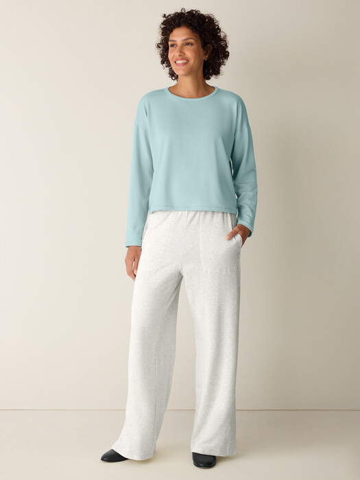Cozy Brushed Terry Hug Round Neck Box-Top