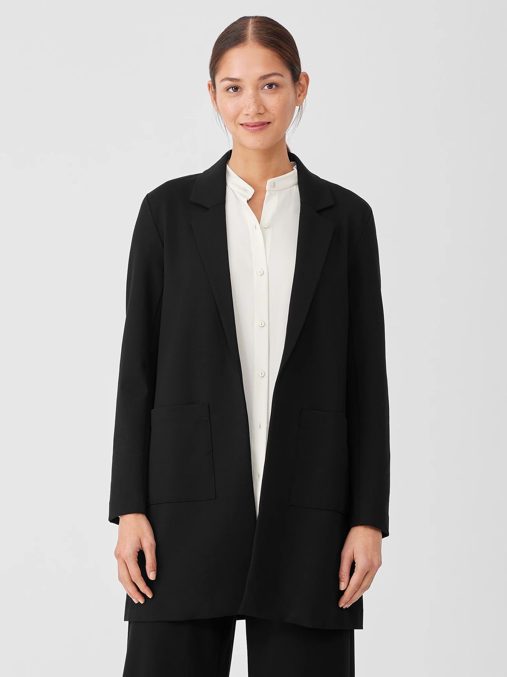 Washable Flex Ponte Long Blazer