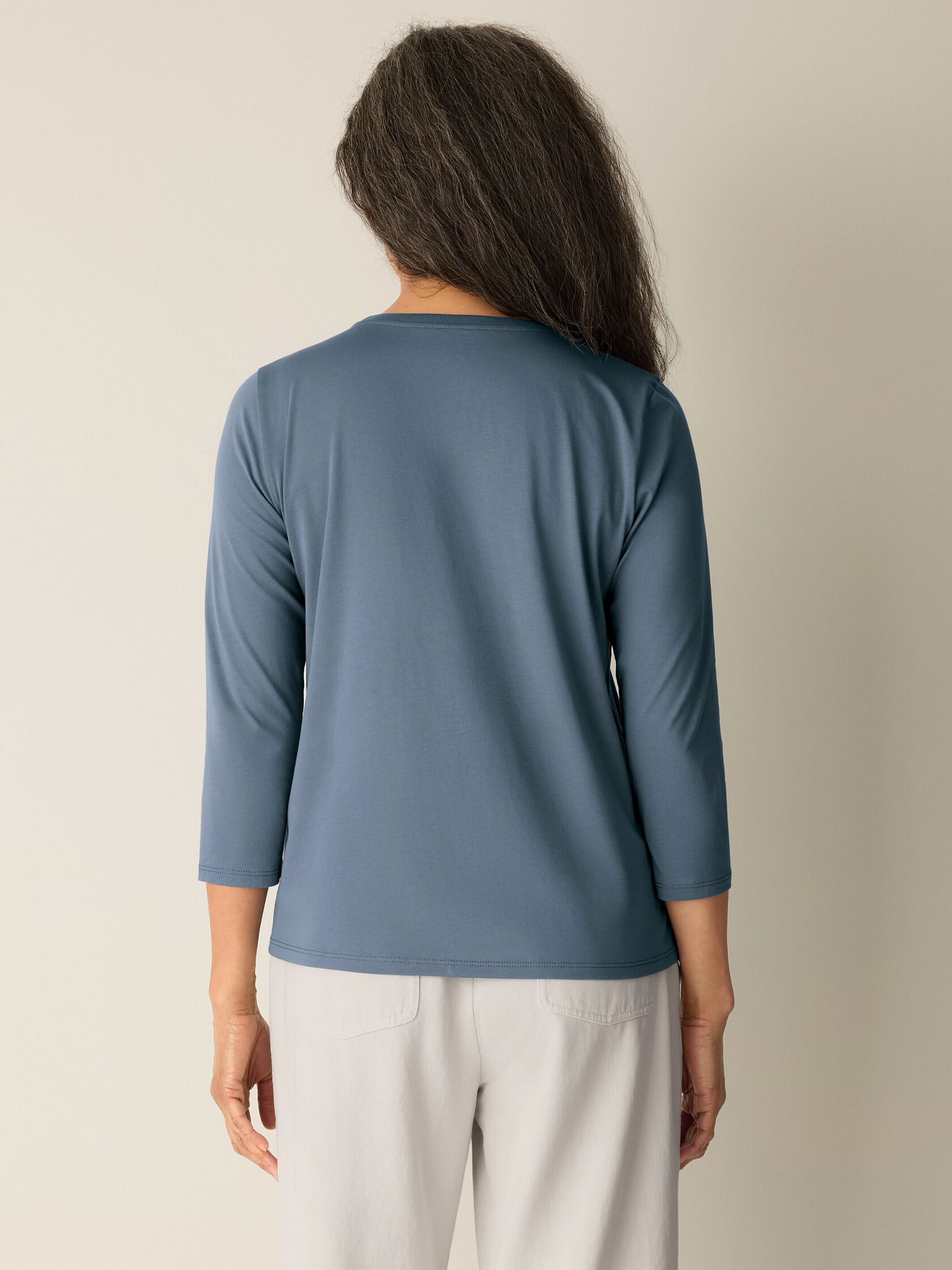 Organic Pima Cotton Jersey 3/4-Sleeve Tee