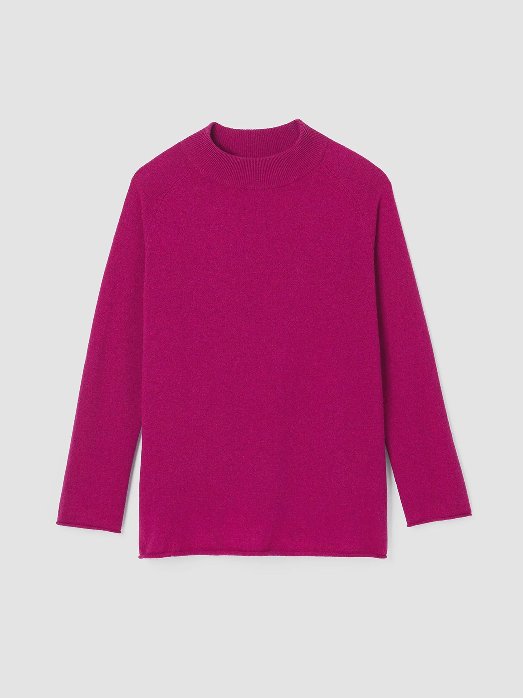 Recycled Cashmere Wool Mock Neck Box-Top