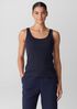 Organic Cotton Stretch Rib Scoop Neck Tank