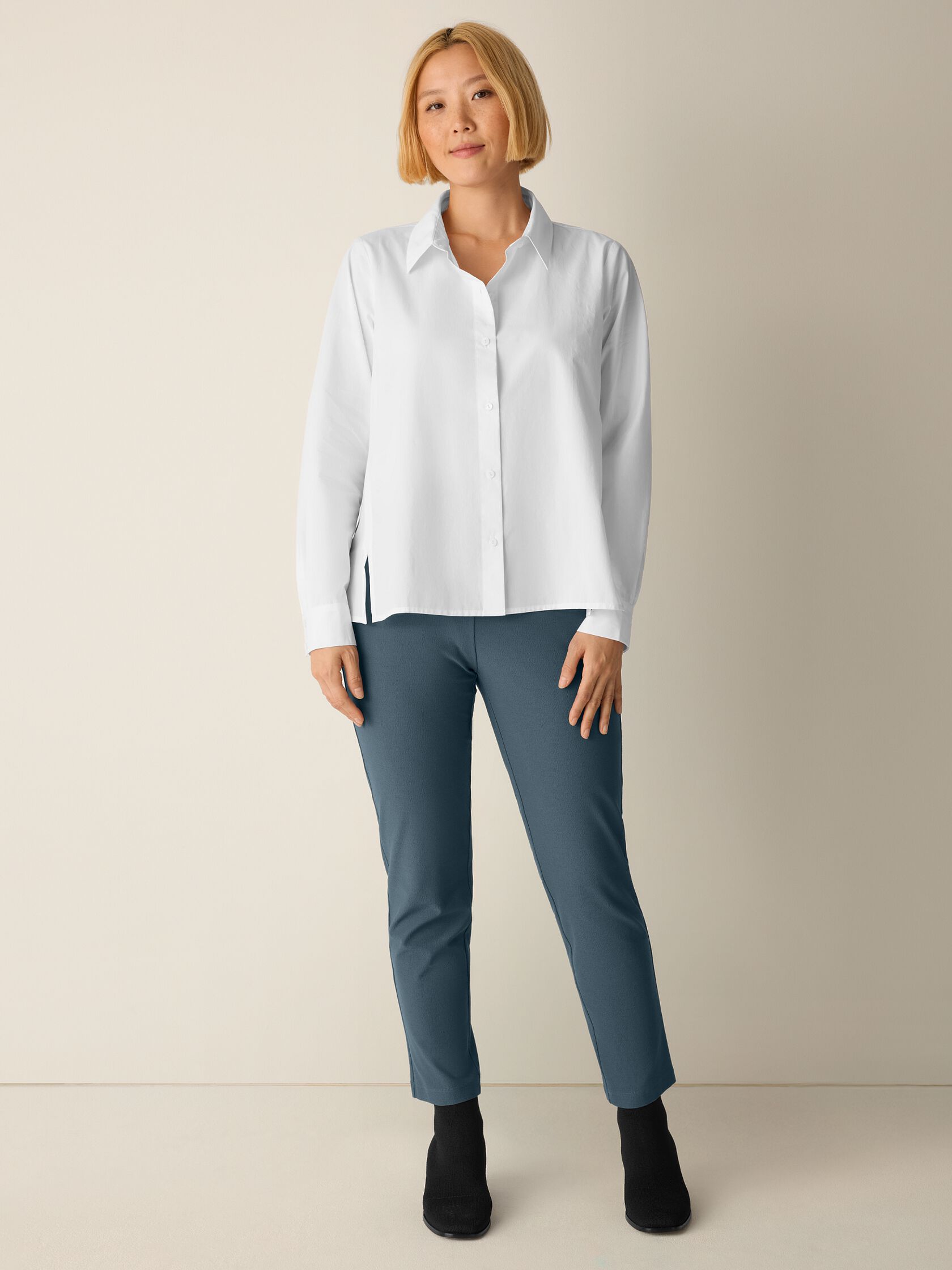 Washable Stretch Crepe Slim Pant