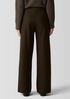 Felted Wool Jersey Wide-Leg Long Pant in Regenerative Wool